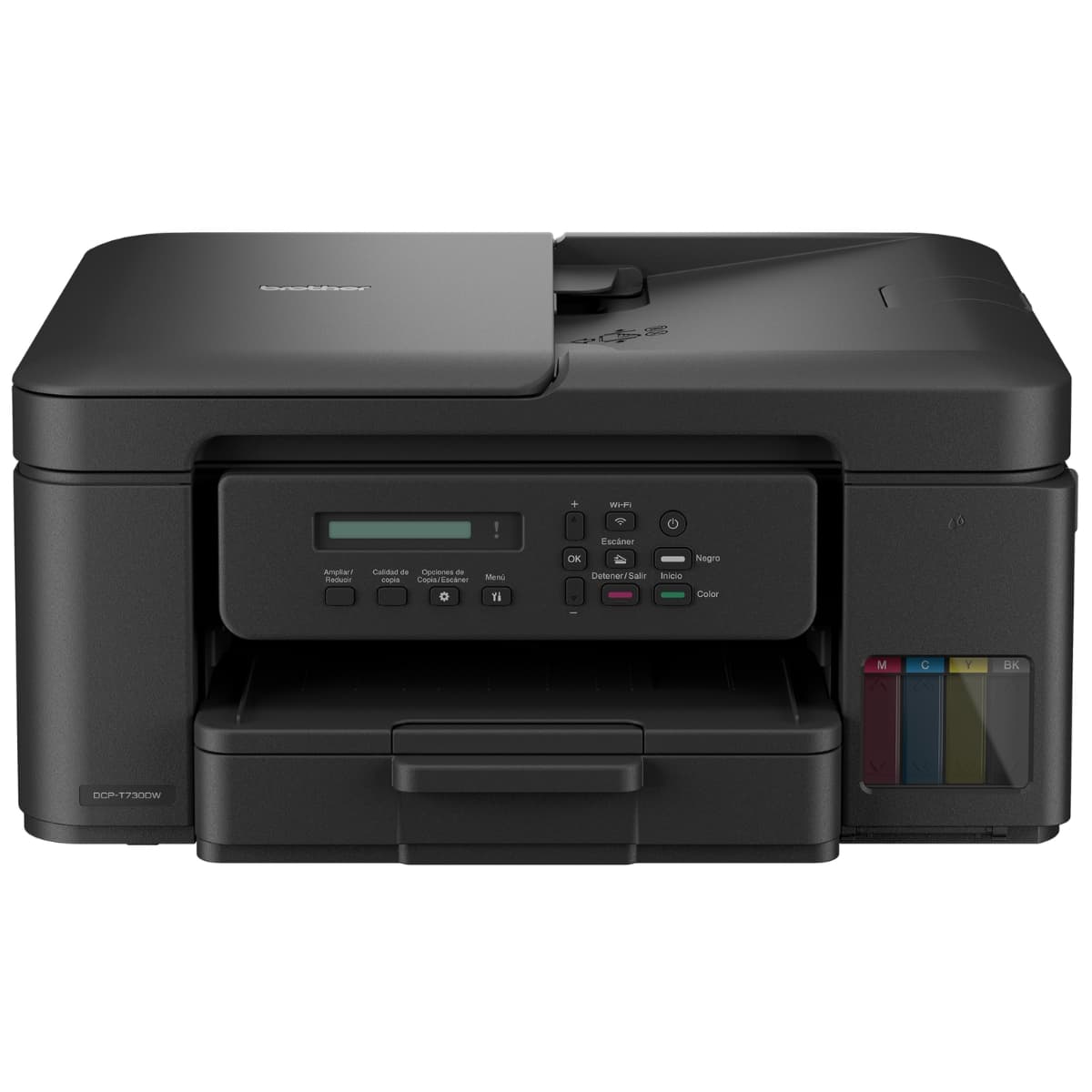 Brother DCP‑T730DW imprimiendo documento a doble cara con calidad profesional