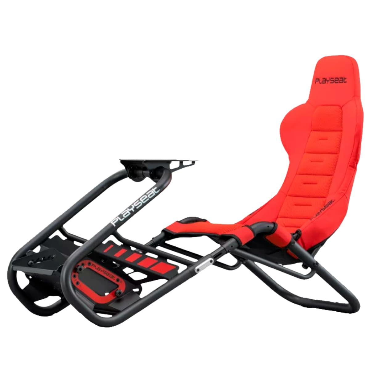 Cockpit Playseat Trophy rojo con asiento ActiFit transpirable y estructura rígida de acero, vista lateral